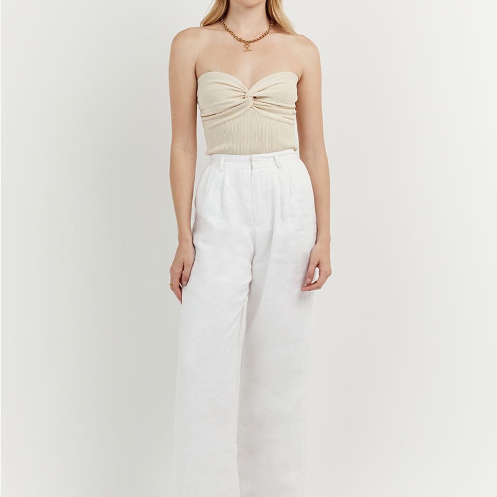 Dissh Anika Twisted Cream Top Size 6.